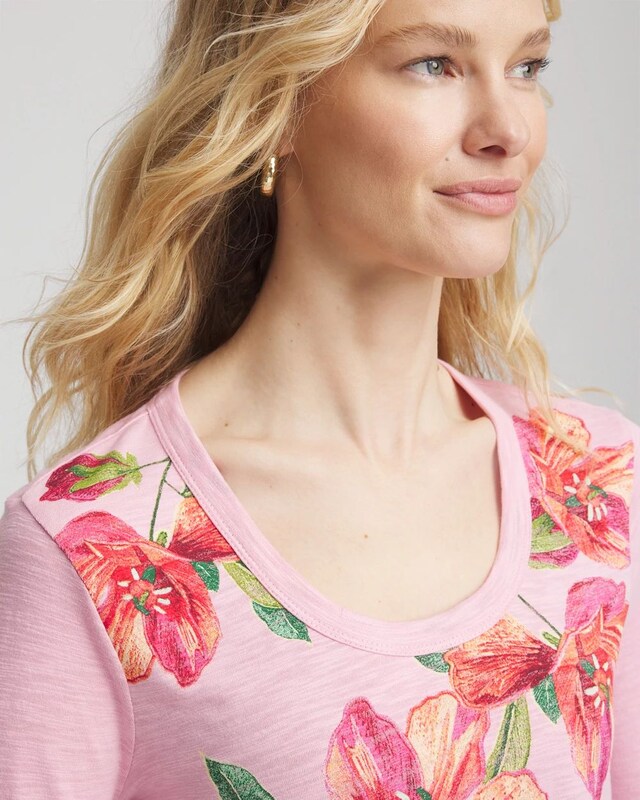 Floral 3/4 Sleeve Tee - image 4